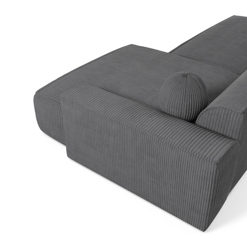 Sia Home - Rechthoekige hoekbank ANIA - corduroy antracietgrijs 260cm
