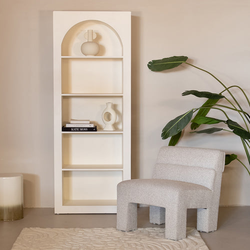 Giga Meubel Vakkenkast Fiene - MDF/Beton Ciré - Beige - 80x38x210cm