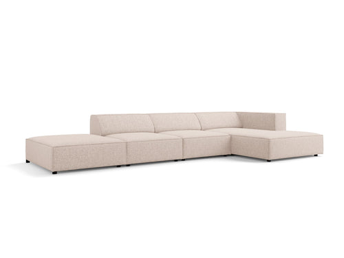 Cosmopolitan Design rechter hoekbank Arendal 5-zits, chenille, beige - 166x341x70cm