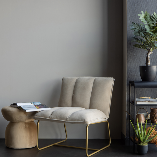 WOOOD fauteuil Fie - Ribstof - Zand - 77x64x71 - vtwonen shop