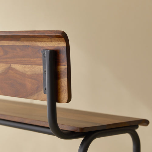 Tikamoon Hoge bank in massief palissander en metaal - Bruin - vtwonen shop