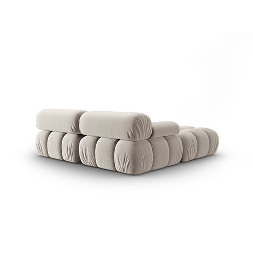 Cosmopolitan Design - Modulaire bank Cortina 3-zits, flueel donkerbeige - 188x188x70cm