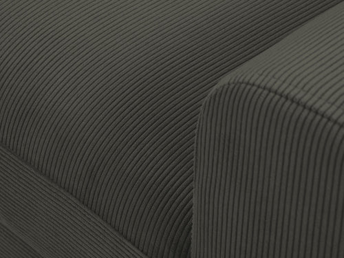 Cosmopolitan Design Uitklapbare hoekbank links met opbergdoos Kyoto 4-zits, ribfluwelen, zwart - 145x241x88cm