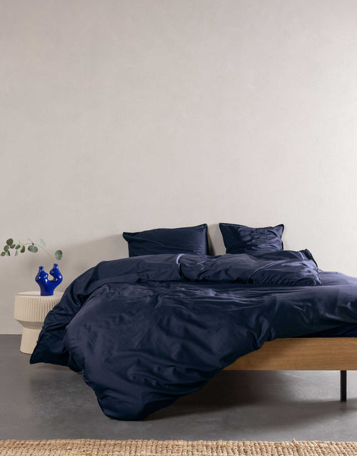 Essenza Minte dekbedovertrek - Lits-Jumeaux - 240x200/220 cm - Nightblue