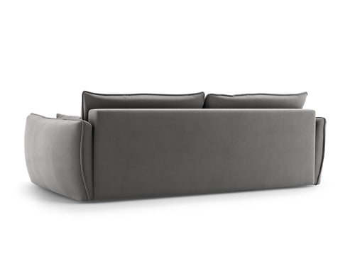 Cosmopolitan Design Slaapbank met opbergdoos Matera 3-zits, flueel grijs - 108x240x86cm