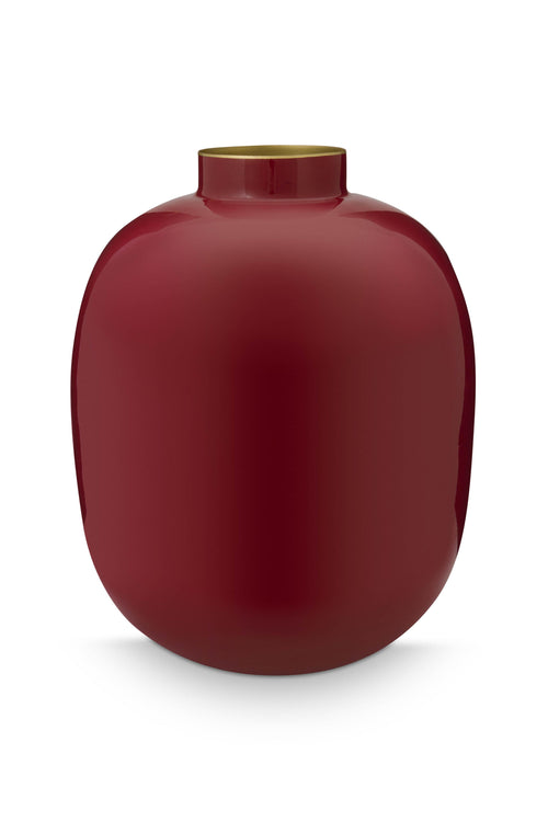 Pip Studio - Home Accessories Dark Red - Metalen Vaas - 32cm