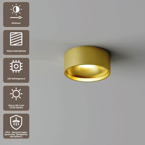 Artdelight Plafondlamp Oran - Goud