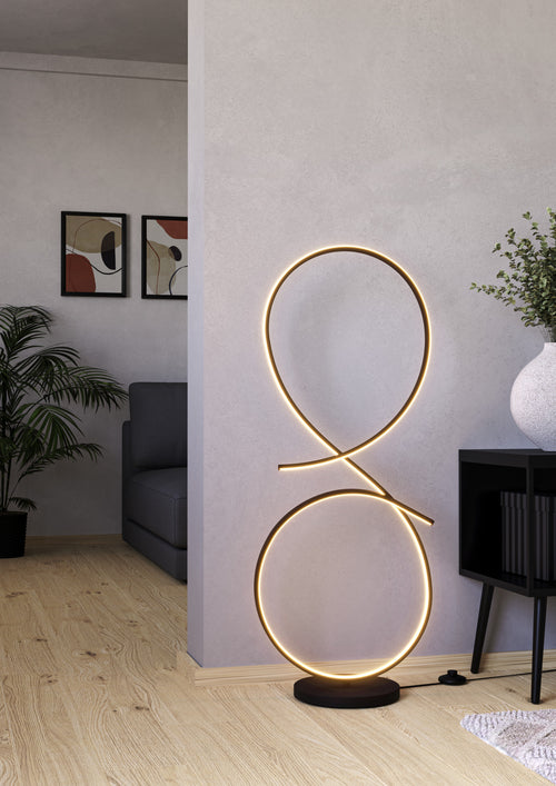 EGLO vloerlamp Serpins - led - 107 cm - zwart/wit