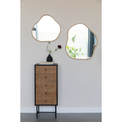 Housecraft Living Zem Spiegel/ Wandspiegel Organisch Bamboehout 60x55 cm - Beige - vtwonen shop