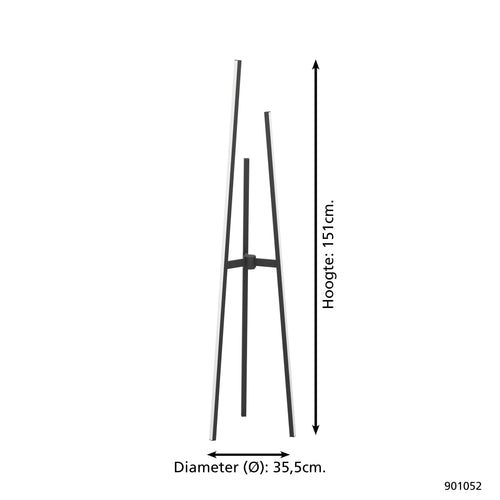 EGLO vloerlamp Mongolana - led - 151 cm - zwart/wit - vtwonen shop