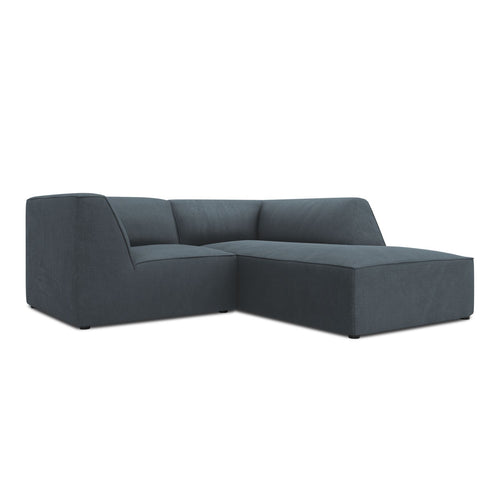 Cosmopolitan Design - Modulaire hoekbank rechts Siena 3-zits, ribfluwelen blauw - 180x186x69cm