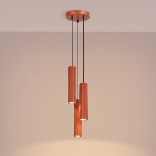 Sollux Lighting Hanglamp RAYO 3P rode oker - 20x20x108cm