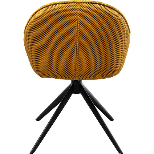 Kare Design Draaistoel met armleuningen Carlito Mesh geel