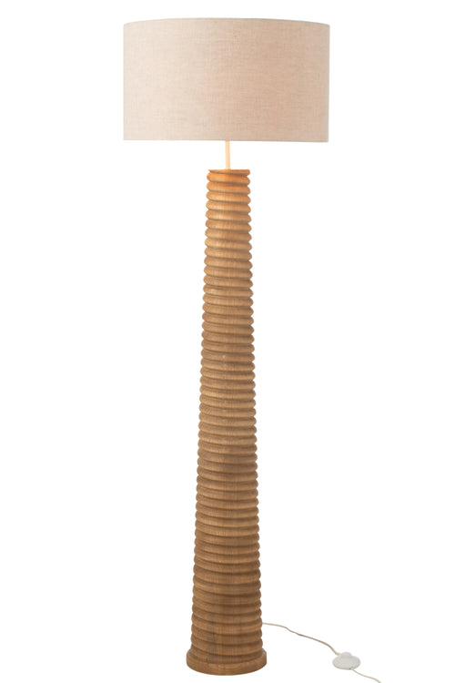 J-Line vloerlamp Schroefdraad - hout - naturel/grijs - vtwonen shop