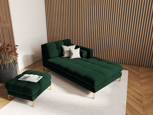 Cosmopolitan Design Poef Bali flueel, flessengroen - 60x60x41cm