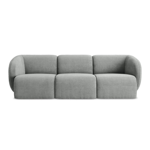 LaMiaSofa 3-zits bank Cervo - chenille stof - grijs - 244x94x75