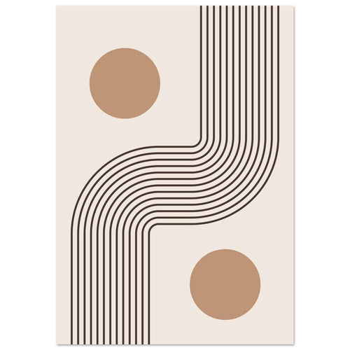 Artfulprints Poster met Lijst Boho – Soft symmetry   - 70x100 cm - Grijs