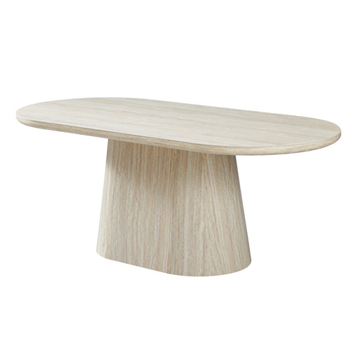 Giga Meubel Eettafel Michal Travertinlook - Ovaal - 200 cm - Sintered Stone