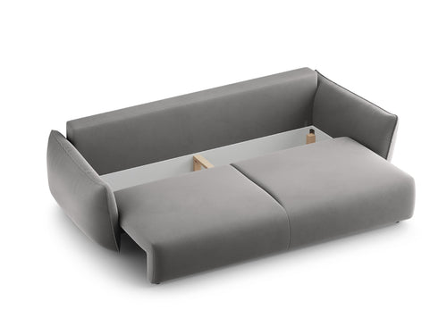 Cosmopolitan Design Slaapbank met opbergdoos Matera 3-zits, flueel grijs - 108x240x86cm