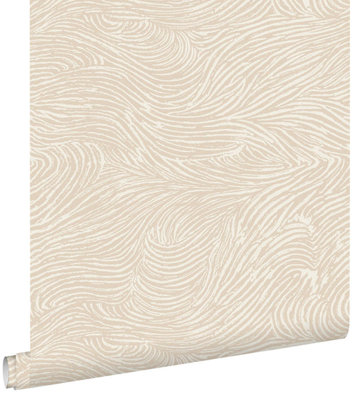 ESTAhome behang 3d golvende lijnen lichtbeige - 53 cm x 10.05 m - 139660