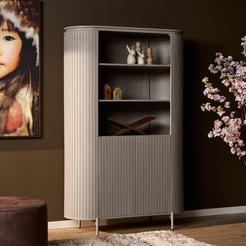 StarFurn Wandkast Solana - Taupe Hout - 115x45x180cm
