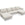 Cosmopolitan Design Panoramische bank Vienna 6-zits, structurele stof, lichtgrijs - 170x350x95cm
