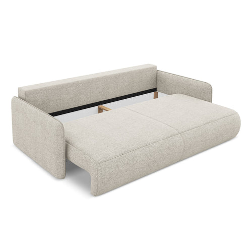 LaMiaSofa 3-zits slaapbank Palermo - chenille stof - zilver - 216x105x86