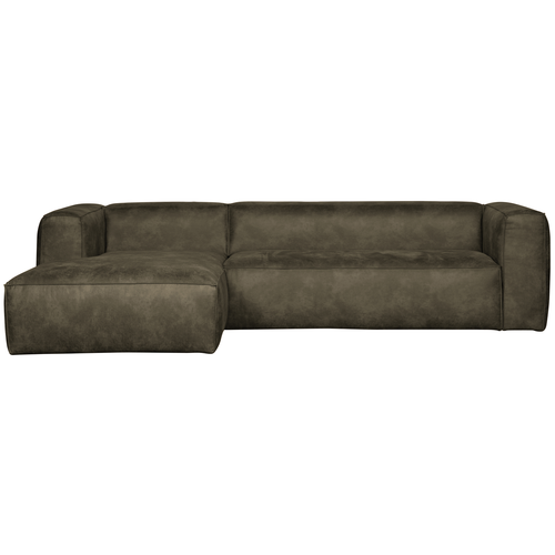 Woood chaise longue links Bean - Eco-leder - Army Green - 73x305x175 - vtwonen shop