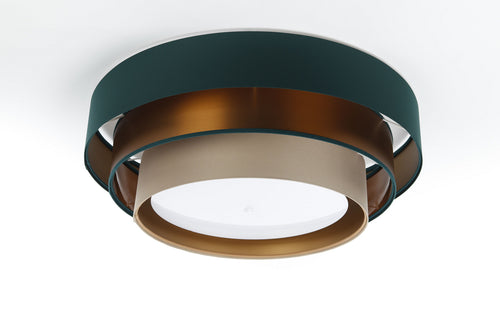bpskoncept Plafondlamp Triniti - flessengroen satijn - koper - Ø 60 cm