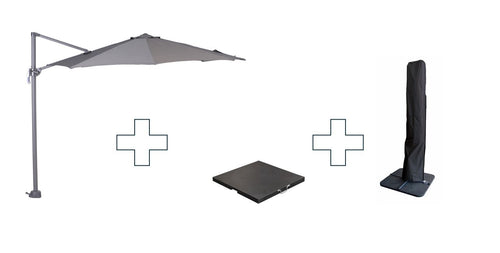 Zweefparasol Hawaii S - met voet en hoes - Donkergrijs - 300 cm - vtwonen shop