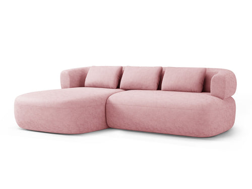 Micadoni linker hoekbank Jenny 5-zits, chenille roze - 145x225x73cm