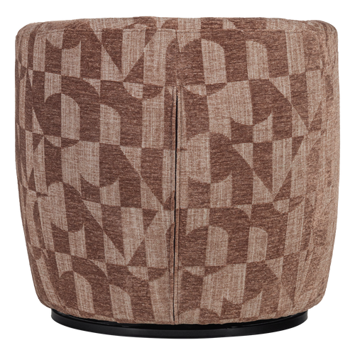 WOOOD draaifauteuil Serra - Grafisch Patroon - Oudroze - 68x70x77