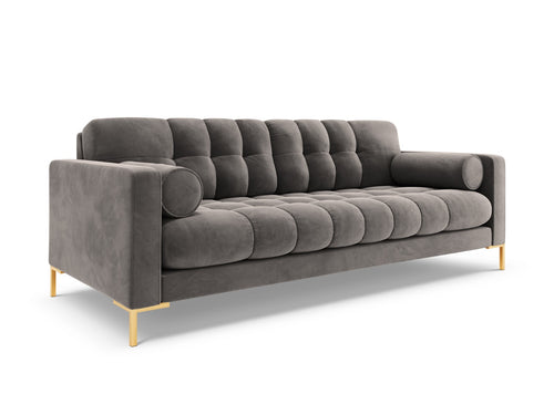 Cosmopolitan Design Bank Bali 4-zits, flueel, lichtgrijs - 96x217x75cm