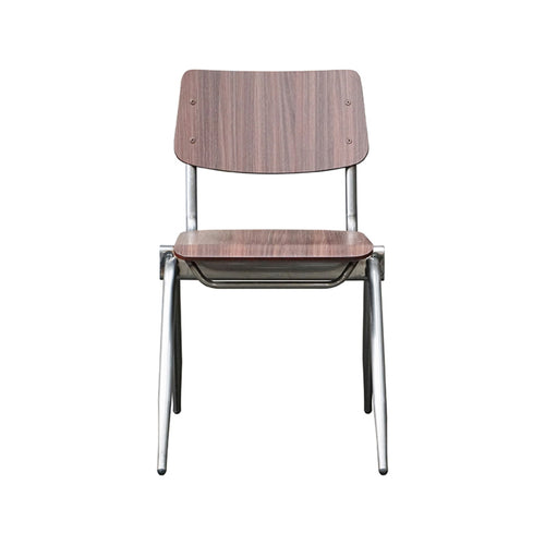 LABEL51 Eetkamerstoel Solid - Donkerbruin Hout/Chrome - Set van 2 - vtwonen shop