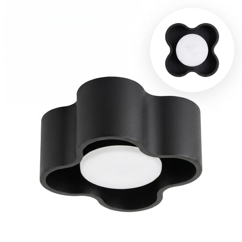 Sollux Lighting Plafondlamp OVIO 1 zwart Gx53 - 12x12x6cm