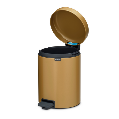 Brabantia NewIcon Pedaalemmer, 5 liter, kunststof binnenemmer - Warm Gold