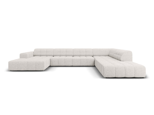 Cosmopolitan Design Panoramische hoekbank rechts Chicago 7-zits, chenille lichtgrijs - 263x375x78cm