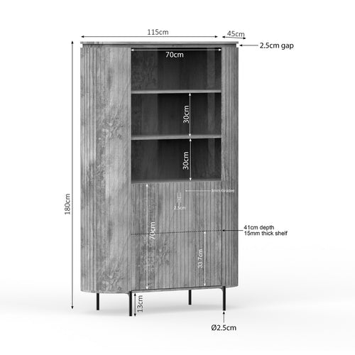 StarFurn Wandkast Solana - Taupe Hout - 115x45x180cm - vtwonen shop