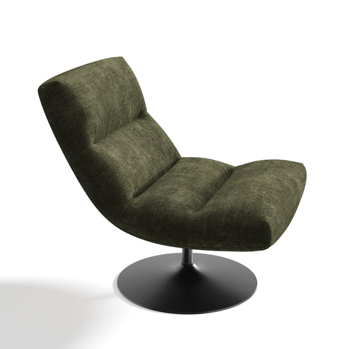 Premium Interiors - Draaistoel ROMA - velours met structuur kaki 77cm
