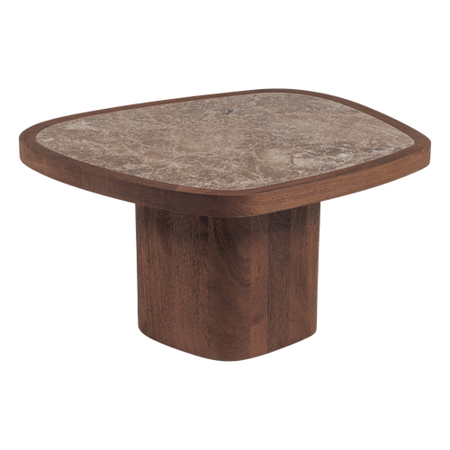 WOOOD salontafel Granu - Marmer/Mangohout - Bruin - 39x70x60