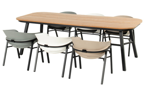 Hartman Tuintafel Tubb - Naturel/Zwart Hout - 240x100x75cm - vtwonen shop