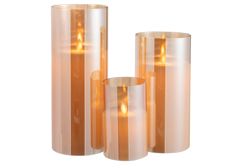 J-Line lamp blinkend - glas - goud -  large - LED lichtjes