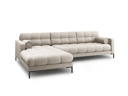 Cosmopolitan Design linker hoekbank Bali 5-zits, structurele stof, beige - 185x293x75cm