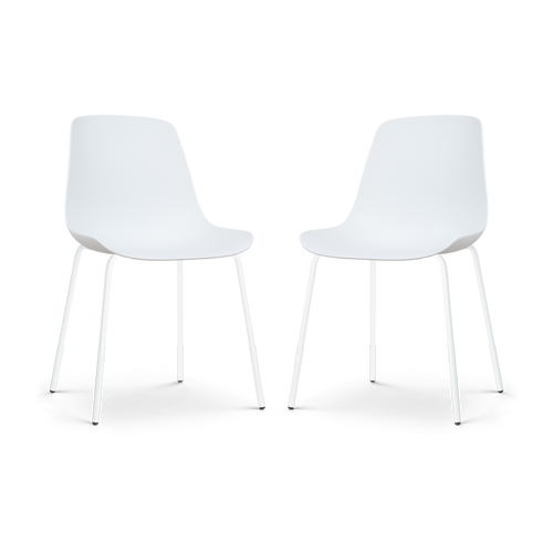 Nolon Nora-Pip Eetkamerstoelen Set van 2 - Wit - Wit Onderstel - vtwonen shop