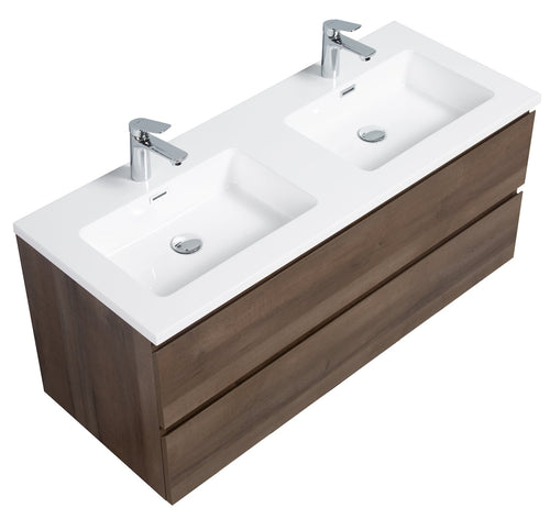 Badplaats Badkamermeubel Set Angela 120 cm – Bruin Eiken – Badmeubel met Wastafel