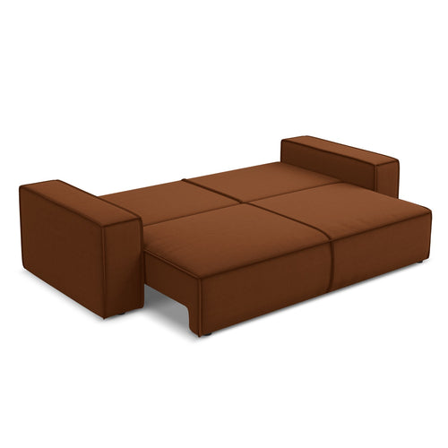 LaMiaSofa 3-zits slaapbank Livorno - velours - terracotta - 255x105x85