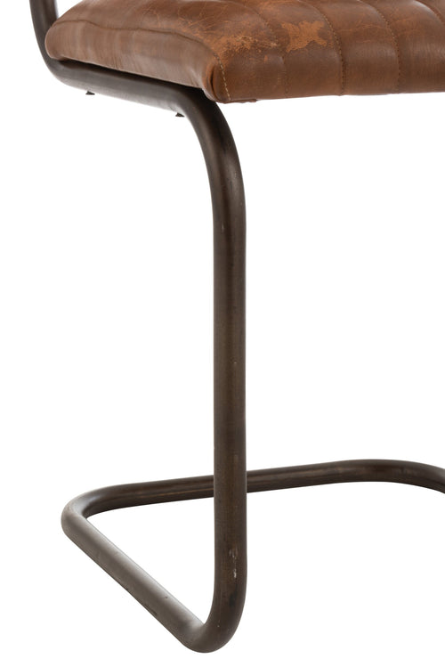 J-Line stoel Retro - leder - cognac - 2 stuks