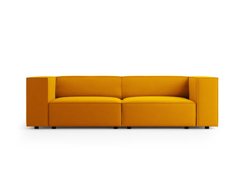 Cosmopolitan Design Bank Arendal 3-zits, flueel, geel - 102x204x70cm