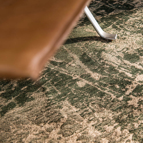 Louis De Poortere binnen & buiten machinewasbaar vloerkleed Mad Men Cracks van 70% gerecycled PET - groen - 290x290cm