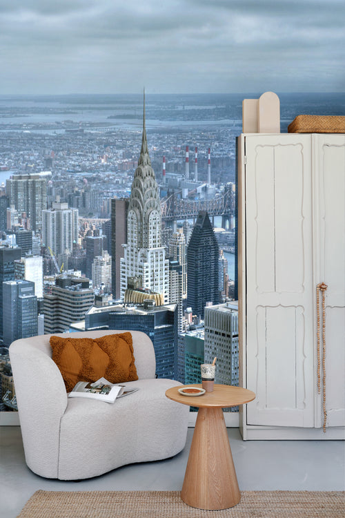 Sanders & Sanders fotobehang stadsgezicht blauw - 375 x 270 cm - 600482